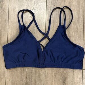 Sol & Mane Women's Navy Blue Strappy Vinyasa Sports Bra - Small NWT